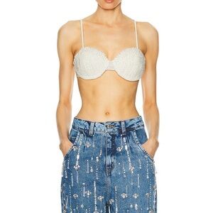 PatBO White Bikini Top